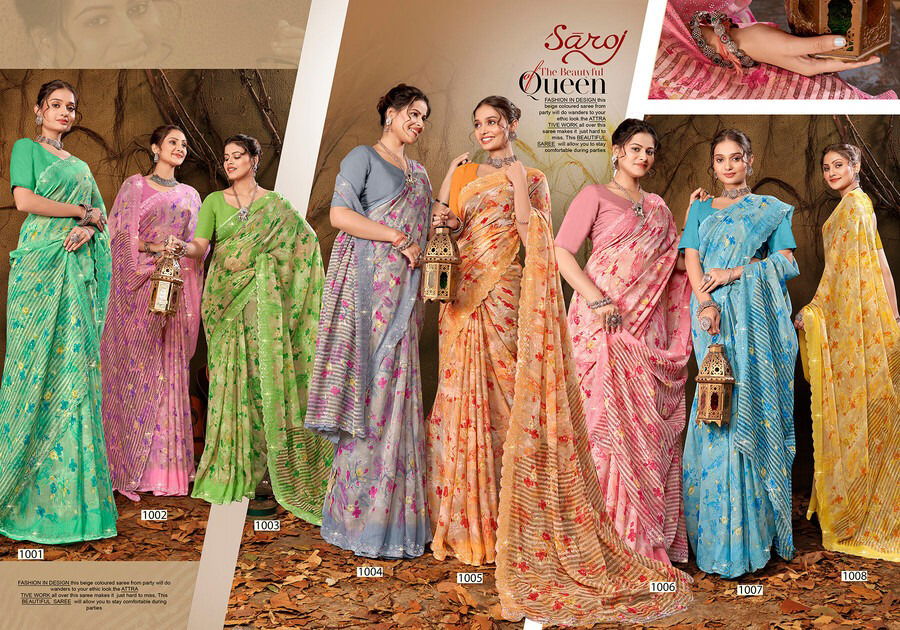 Vanilla Vol 1 By Saroj Printed Weightless Georgette Sarees Wholesale Market In Surat